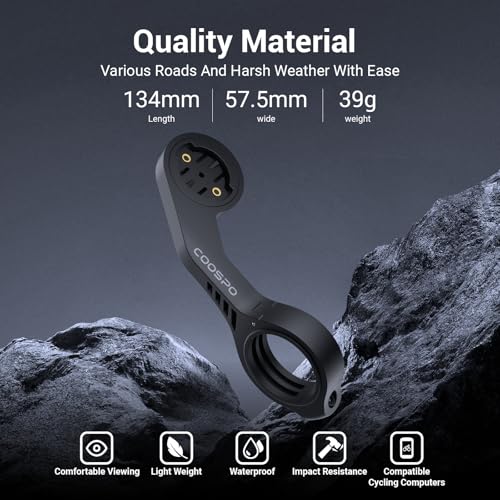 CooSpo Bike Computer Out Front Mount MT5, Compatible with Garmin, Bike Computer Mount Adapter for Handlebar 25.4mm/31.8mm - style: MT5 Mount