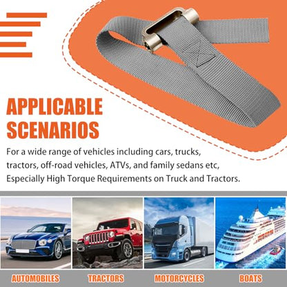 Heavy Duty Strap Filter Wrench for Oil Filter Removal - Universal Tool Fits Objects up to 6.5 Inches in Diameter - Model 60200
