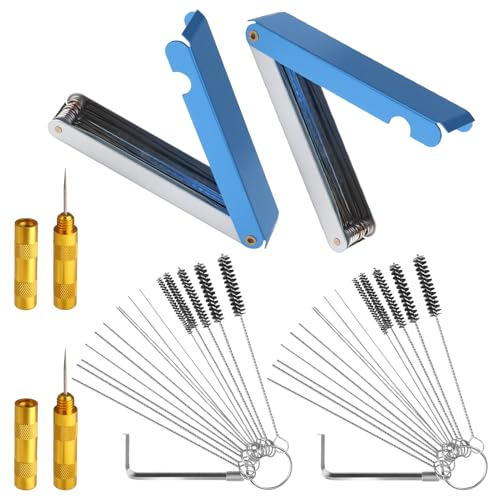 6 Pack Carburetor Cleaner Kit, Torch Tip Dirt Removal Set for Jets Nozzles Orifices, Throttle Body Tools for Chainsaw Motorcycle ATV Carb Welding Stove Shower Head Maintenance - style: 46 Needles & 10 Brushes & 2 Wrenchs & 2 Picks