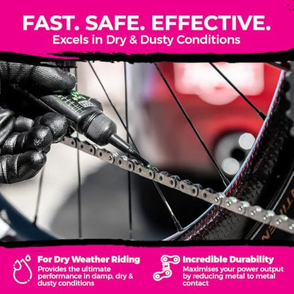 Muc-Off C3 Dry Weather Ceramic Lube 120ml (Pack of 2) with Microfiber Cloth | Premium Chain Lubricant for Dry, Dusty & Damp Conditions | Ceramic Protection with UV Dye - size: 120ml (Pack of 2)