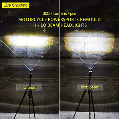 Led Driving Light for Motorcycle, High Low Beam Function 1.3'' Fog Lights Aux Light for Motorcycle e-Bike ATV UTV, 12/24V, 30W, 6000 Lumens 2 pcs (White Light)