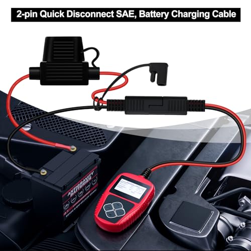 Sae to O Ring Terminal Harness 14AWG 20A Battery O Ring 8mm Connectors for Car Battery Charger 12V 24V for Solar Panel, Motorcycle, Car, RV (9.8FT / 3 m) - size: 9.8FT / 3 m