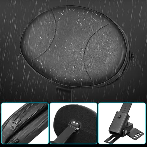 Adjustable Plug-in Rider Backrest Driver Backrest Custom Compatible With for 1997-2026 Harley Touring Road King Street Glide Road Glide Electra Glide With Removable Back Pocket - size: Double Line Style (Black)
