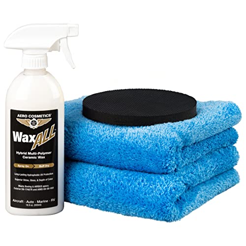 Waterless Car Wash Wax and Clay Kit Aircraft Quality Wax, Clay Pad Remove Overspray, Tree Sap and More