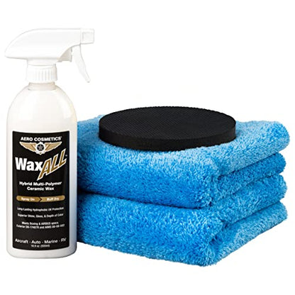 Waterless Car Wash Wax and Clay Kit Aircraft Quality Wax, Clay Pad Remove Overspray, Tree Sap and More
