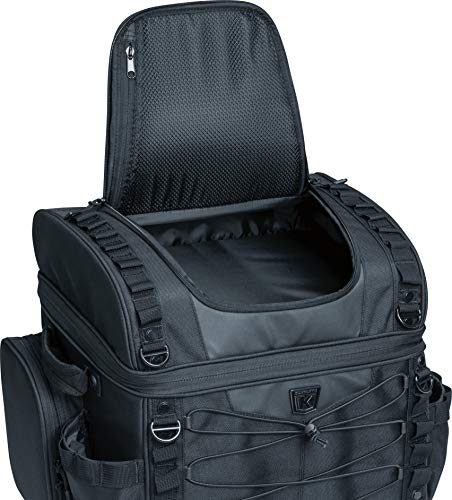 Kuryakyn 5285 Momentum Vagabond Motorcycle Travel Luggage: Weather Resistant Seat/Trunk/Rack Bag with Sissy Bar Straps, Black