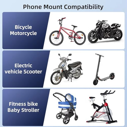 TIMESS Bike Phone Holder, Motorcycle Mount - Motorcycle Phone Holder, Handlebar Cell Phone Clamp, Scooter Phone Clip for iPhone/Samsung/Google/Huawei/Xiaomi, More 4.7" to 6.8" Smartphones