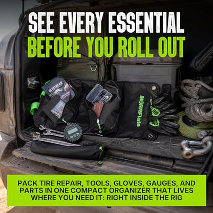 Off-Road Tool Roll Organizer - Heavy-Duty 600D Roll-Up Bag with 3 Rip-Away Zipper Pockets & 1 Built-in Pocket - Versatile Tool Storage for Overlanding, Bag Organizer, Camping, Garage & Vehicle Storage