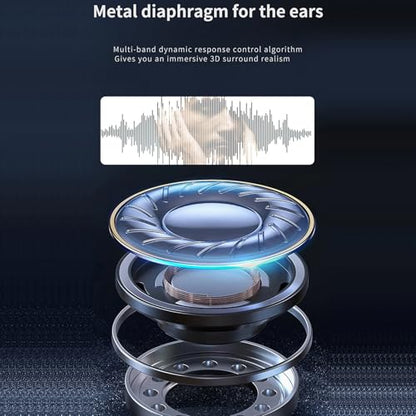 Docooler Motorcycle Headset BT5.4, Motorcycle Headset Communication System with LED Light, FM Radio, Voice Assistant, 40H Playtime, IP65 for Full or Half Helmet Off Road Helmets
