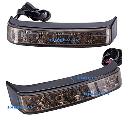 JMTBNO Saddlebag Housing Tail Run Brake Turn Light Lamp LED Len for Touring Street Road Glide CVO Electra Glide Ultra Classic Ultra Limited CVO 2014-2022 (Black-Smoke) - color: Black-Smoke