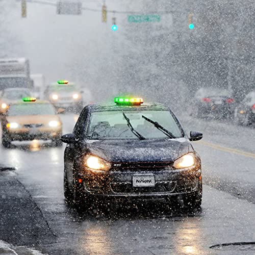 Nilight 12 Inch Roof Top Strobe Lights 48LED Hazard Light Emergency Safety Warning LED Flashing Light Bar Magnetic Mount 12V 24V for Cars Trucks Snow Plows Construction Vehicles - color: Amber and Green