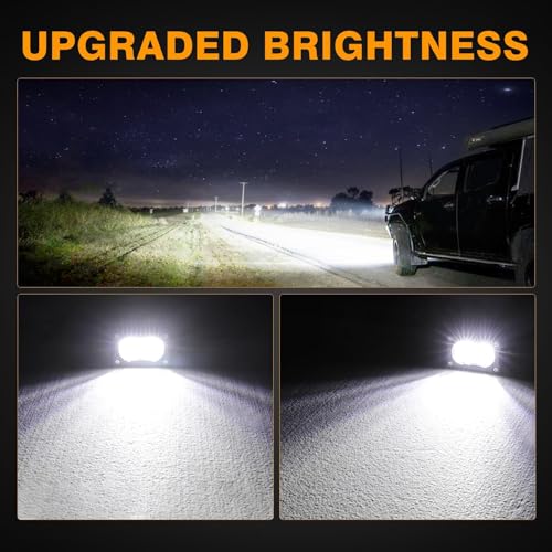 Muto-Beam LED Pods, 2PCS 3Inch LED Driving Light 40W Flood Offroad Lighting Small Cubes Backup Pods Reverse Lighting Ditch Lights Fog Lights for Truck ATV UTV Motorcycle SUV Boat Tractor - size: Flood