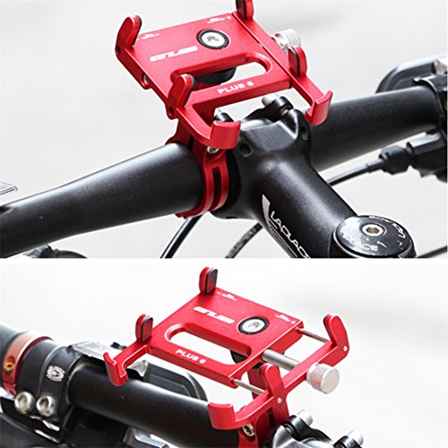 GUB Bicycle & Motorcycle Phone Mount - Aluminum Bike Phone Holder with 360°Rotation Adjustable Handlebar Phone Holder Compatible with iPhone Xs XR 8 Plus,Compatible with Samsung S9/S8 (PLUS6 Black) - color: black