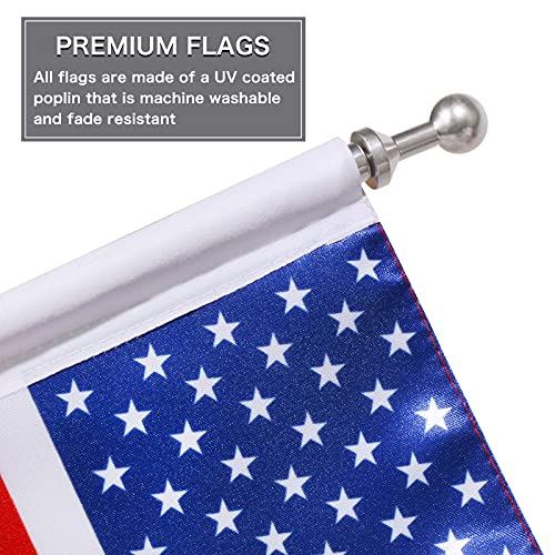 American Flag USA and Flag Pole Mount for Honda Goldwing GL1500 GL1200 GL1800 2001-2012 Fits Motorcycle Rear Luggage Rack - color: Silver Flagole+US Flag 1 Set