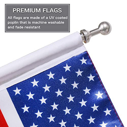 American Flag USA and Flag Pole Mount for Honda Goldwing GL1500 GL1200 GL1800 2001-2012 Fits Motorcycle Rear Luggage Rack - color: Silver Flagole+US Flag 1 Set