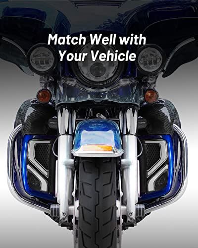 KEMIMOTO Motorcycle LED Turn Signal Running Light for Fairing Lower Grills, Compatible with Touring Electra Glide Ultra Limited Road Glide 2014-2020 2021 2022 2023 (Black) - color: Black