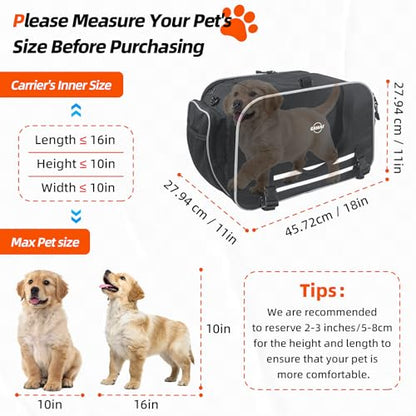 Motorcycle Dog Carrier, Expandable Airline Approved Pet Carrier with Stable Frame, Collapsible Soft-Sided Travel Puppy Shoulder Bag for Small Cats and Dogs Under 17 lbs - color: Fit for Cruiser Touring