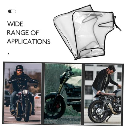 Happyyami Motorcycle Handlebar Gloves Windproof Waterproof Hand Warmer Mittens Oversized Design Easy Installation Protective Handlebar Cover for Cold Rainy Riding 15.74X11.81X1.57In