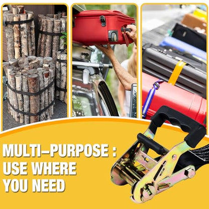 Endless Retractable Ratchet Straps 1650 lb Break Strength 2in x 10 Ft (No Hooks) Tie Down Kit Set Car Cargo Strap for Securing Stuff - size: 2in x 10ft-2p