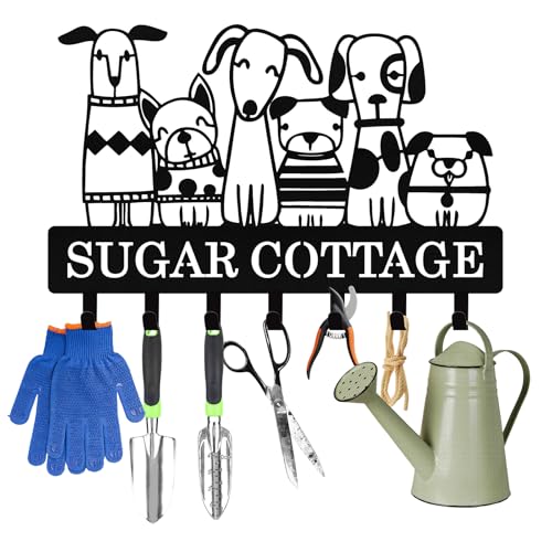 Personalized Key Holder Wall Mount, Custom Name Metal Key Holder for Wall, Cute Dog Leash Keys Hanger, Home Keys Rack with Hooks for Entryway, Front Door, Kitchen, Office, Hallway, Doorway - color: 12 dogs