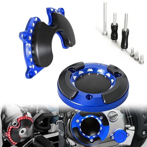 Monkey125 Left Right Engine Cover Protector Slider Compatible with Monkey 125 Super Cub C125 2018-2021 3D CNC Motorcycle Accessories Engine Crankcase Guard (Blue) - color: Blue2