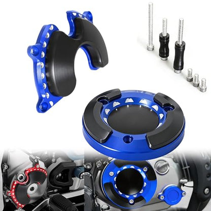 Monkey125 Left Right Engine Cover Protector Slider Compatible with Monkey 125 Super Cub C125 2018-2021 3D CNC Motorcycle Accessories Engine Crankcase Guard (Blue) - color: Blue2