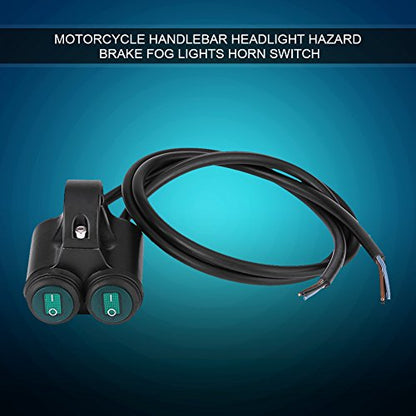 Universal 22mm Motorcycle Handlebar Light Switch,Handlebar Fog Lights Dual Control Button Switch (A) - color: A