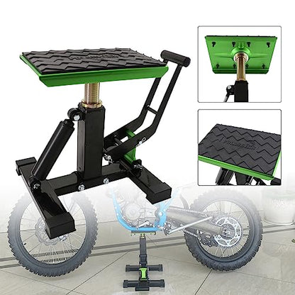 POLARBEAR Dirt Bike Stand and Lift Motorcycle Hydraulic Jack Stands1200LBs Capacity Adjustable Height Quick Jack for Maintenance(Green) - color: Green