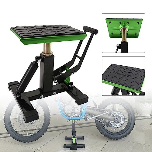 POLARBEAR Dirt Bike Stand and Lift Motorcycle Hydraulic Jack Stands1200LBs Capacity Adjustable Height Quick Jack for Maintenance(Green) - color: Green
