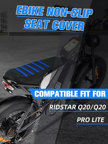 Non-Slip Seat Cover Compatible Fit for Ridstar Q20/Q20 Pro Lite EBike E-Bike, Electric Bike Soft Seat Cover Blue - color: blue