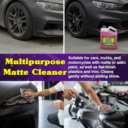 Wizards - Wipe Down Quick Detailer Spray, Matte Finish Car Polish, Automotive Clear Coat for Flat Clear, Suede, Denim Finishes, Car Care Kit Essential for General Finishes, 1 Gallon - size: 1 Gallon