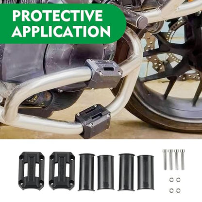 2 PCS Motorcycle Engine Guard Bumper Block, 22/25/28mm Nylon Crash Bar Slider Decor, Motorcycle Bumper Pole Protection Blocks, Universal Anti-Scratch Drop Frame Guard for Most Motorcycles