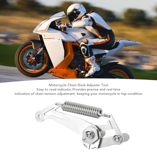 Motorcycle Chain Slack Adjuster Tool, Efficient Chain Tension Adjustment Setter Tool for All Motorcycles, Metal, Precise Indicator for Safe Riding
