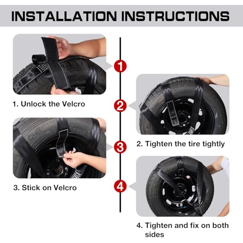 Tow Dolly Basket Straps with Flat Hook & Universal Motorcycle Tie Down Straps for Rear Wheel Tires