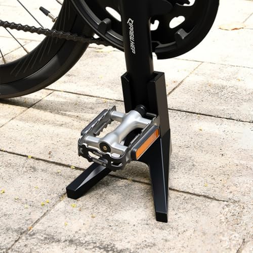 Bicycle Pedal Support Rack Stand, Black | Road Bike Parking Mount, Compact Design, Light Bicycles, Outdoor Storage