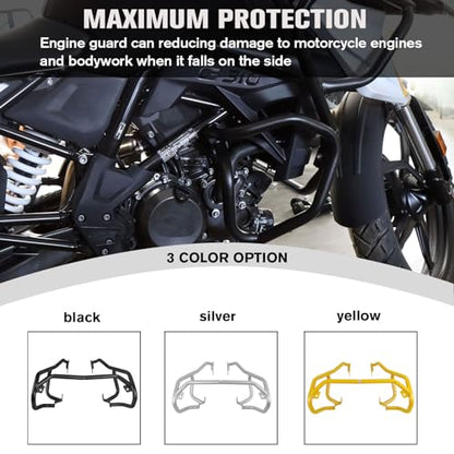 CHIFUN Engine Guard Upper Lower Highway Crash Bars Compatible with BMW G310GS G 310GS 2022 2023 Black Steel Motorcycle Frame Protection Bars - color: Black