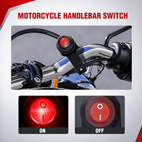 Nilight Motorcycle Handlebar Switch Plug and Play 12V ATV Light Push Button Waterproof ON Off Switches for UTV Driving Lights- Fits 7/8" Handlebars (22mm) - color: Motorcycle Handlebar Switch