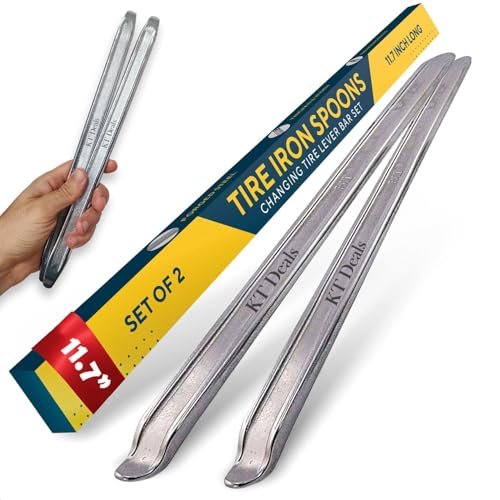 2pc Tire Iron Motorcycle Tire Spoons Levers Tire Changer Spoons Dirtbike Tire Changing Tools Set Remover Heavy Duty Steel Tyre Removal Tool Spoon for Dirt Bike Scooter Bicycle Mower (11.7 inch)