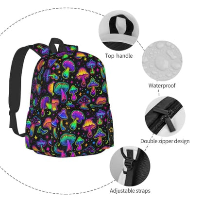 Gothic Mushroom Backpack Bookbag Laptop Backpacks Multipurpose Daypack for Boys Girls School Men Women Travel Hiking - color: Mushroom