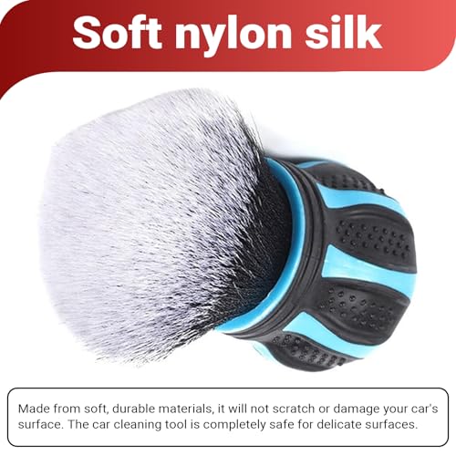 Car Detailing Brush, Automotive Ball-shaped Detail Brush, Ultra Soft Cleaning Brushes with Storage Rack, Universal Auto Interior Cleaning Tool, for Most Cars (Blue) - color: Blue