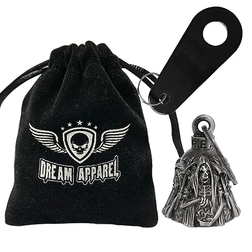 Dream Apparel Motorcycle Bell Guardian Angel Drive Away Gremlin, Biker Bell for Men Women Rider Riding, Good Luck Gift - color: Grim Reaper 03