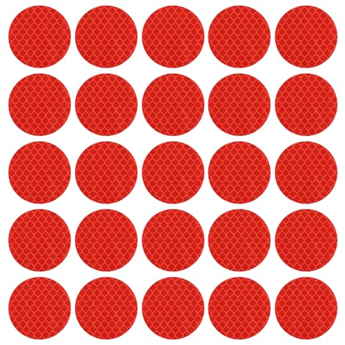 PATIKIL Reflective Stickers, 30 Pcs Safety High Visibility Reflective Sticker Waterproof Driveway Reflectors for Bicycle, Motorcycle, Red (Round) - color: Red, size: 5 x 5 cm / 2 x 2 inch