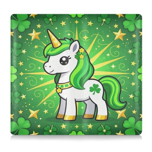 GuoChe Pu Leather Registration and Insurance Card Holder Men Women Document Wallet for any Car, Truck, Motorcycle, Trailer or Boat Cute Fantasy Creature Shamrock St Patricks Day Girls Kids - color: 18