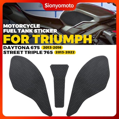 Fuel Gas Tank Pad Protector Stickers Decal Set Compatible with Daytona 675/R 2013 2014 2015 2016/ Street Triple 765 R/RS 2013 2014 2015 2016 2017 2018 2019 2020 2021 2022