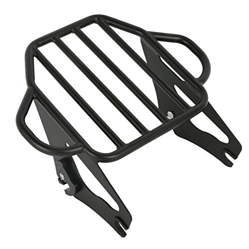 TCT-MOTORPARTS Black Detachable Backrest Sissy Bar w/Docking Hardware Kits Luggage Rack for Harley Touring Street Glide Road King 2014-2025 - color: Black #2(2014-2025)