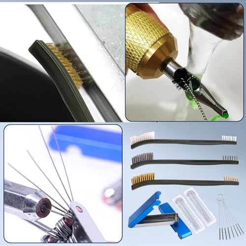 8 Pack Carburetor Cleaning Kit, Torch Tip Carb Dirt Remove Cleaner Set, Throttle Body Dirt Cleaner for Chainsaw Gas Orifices Welding Motorcycle ATV Carburetor Jet Stove Nozzles Shower Heads - style: 46 Cleaning Wires & 8 Needles & 3 Brush