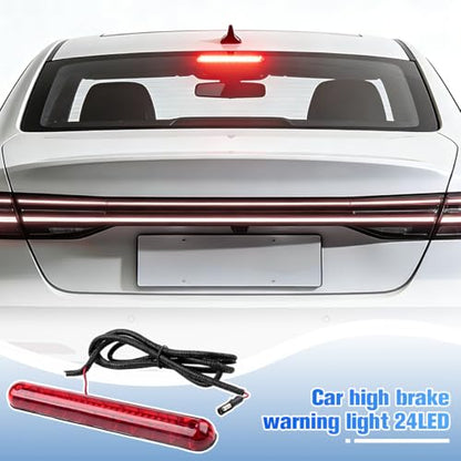 Car Third Brake Light Strip, 24 LED DC12V High Mount Waterproof Vehicle Brake Tailgate Lamp Strip Bar, Automotive Rear Warning Signal Stop Light, Universal for Sedan RV Truck