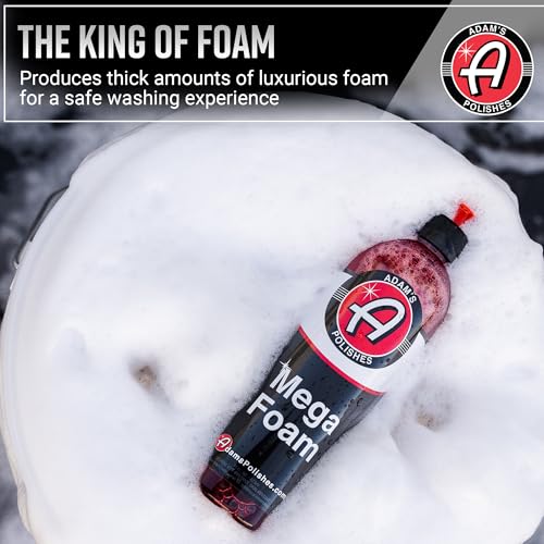 Adam’s Mega Foam (5 Gallon) - pH Neutral, Ultra Concentrated for Foam Cannon, Foaming Spray Gun, or Bucket – Safe for Wax, Sealants & Ceramic Coating – High Suds Car Cleaner - size: 640 fl. oz (5 Gallon)