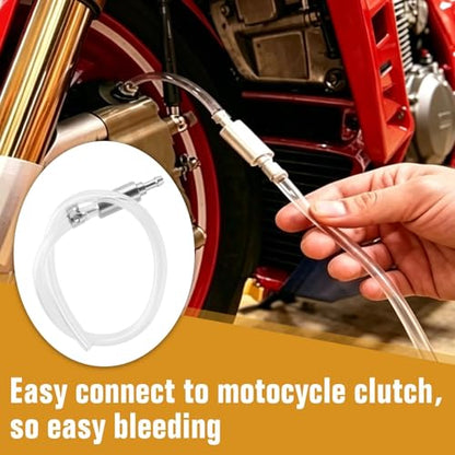 Brake Bleeder Hose, 2 Set One Way Check Valve Tube Bleeding Tool Kit for Car Motorcycle Clutch, Universal Brake Fluid Bleeder Kit, Soft Tube with Metal Clip, Car Clutch Fluid Replacement Hose
