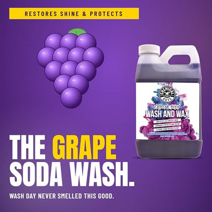 Chemical Guys Extreme Bodywash & Wax Foaming Car Wash Soap - Soap for Foam Cannons, Foam Guns, or Bucket Washes for Cars, Trucks, Motorcycles, RVs, and More, Grape Scent - 128 oz (1 Gallon) - size: 128 Ounce (Pack of 1)